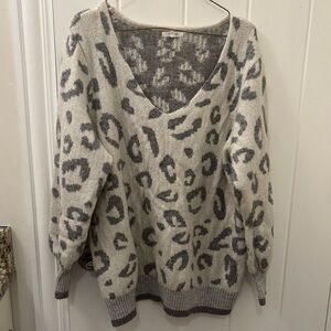 Maurices grey leopard print sweater